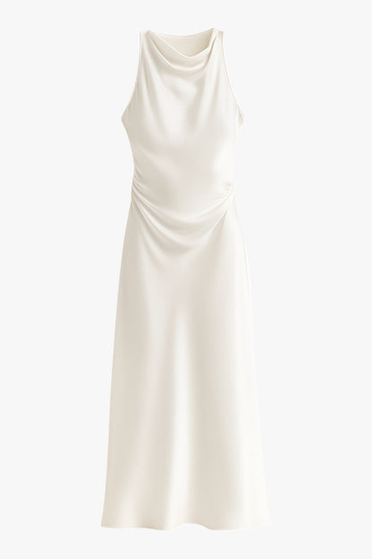 Sophia | Elegant Beige Summer Dress with Adjustable Fit - Lumina 0
