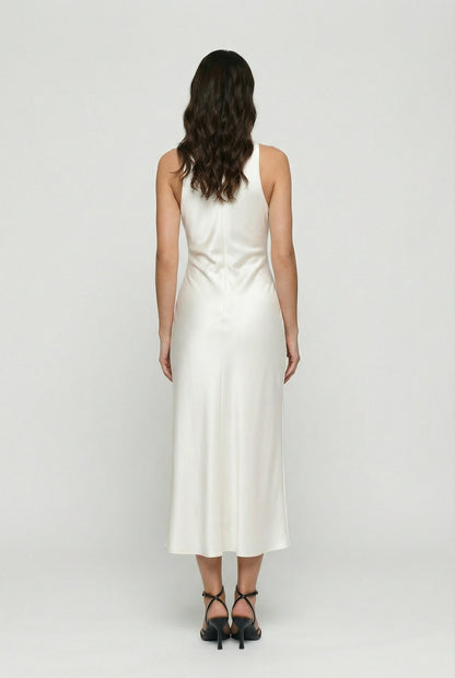 Sophia | Elegant Beige Summer Dress with Adjustable Fit - Lumina 3
