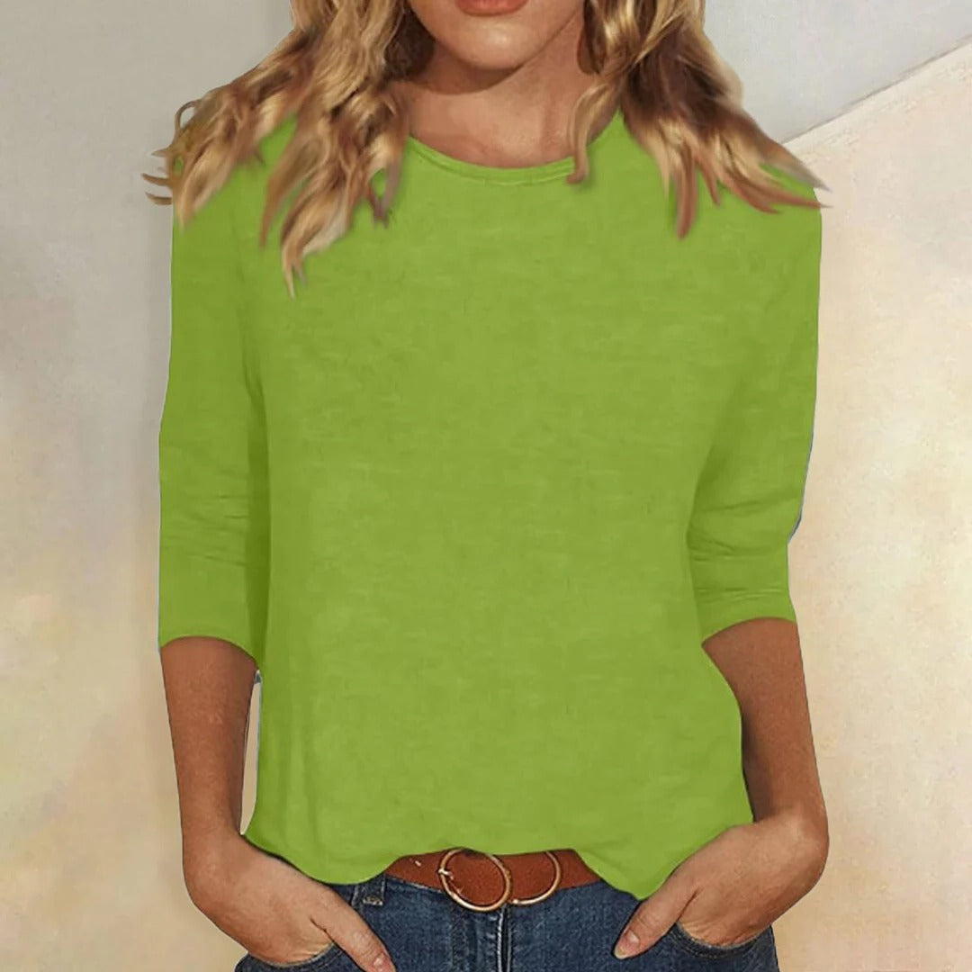 Stella | Women's Crew Neck 3/4 Sleeve Casual Everyday Top 5