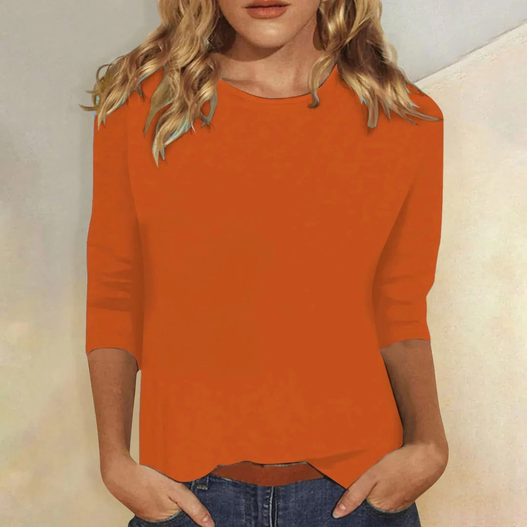 Stella | Women's Crew Neck 3/4 Sleeve Casual Everyday Top 7