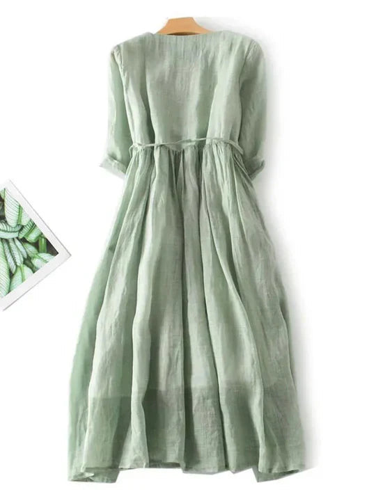 Stylish Linen Dress Airy and Comfortable 0
