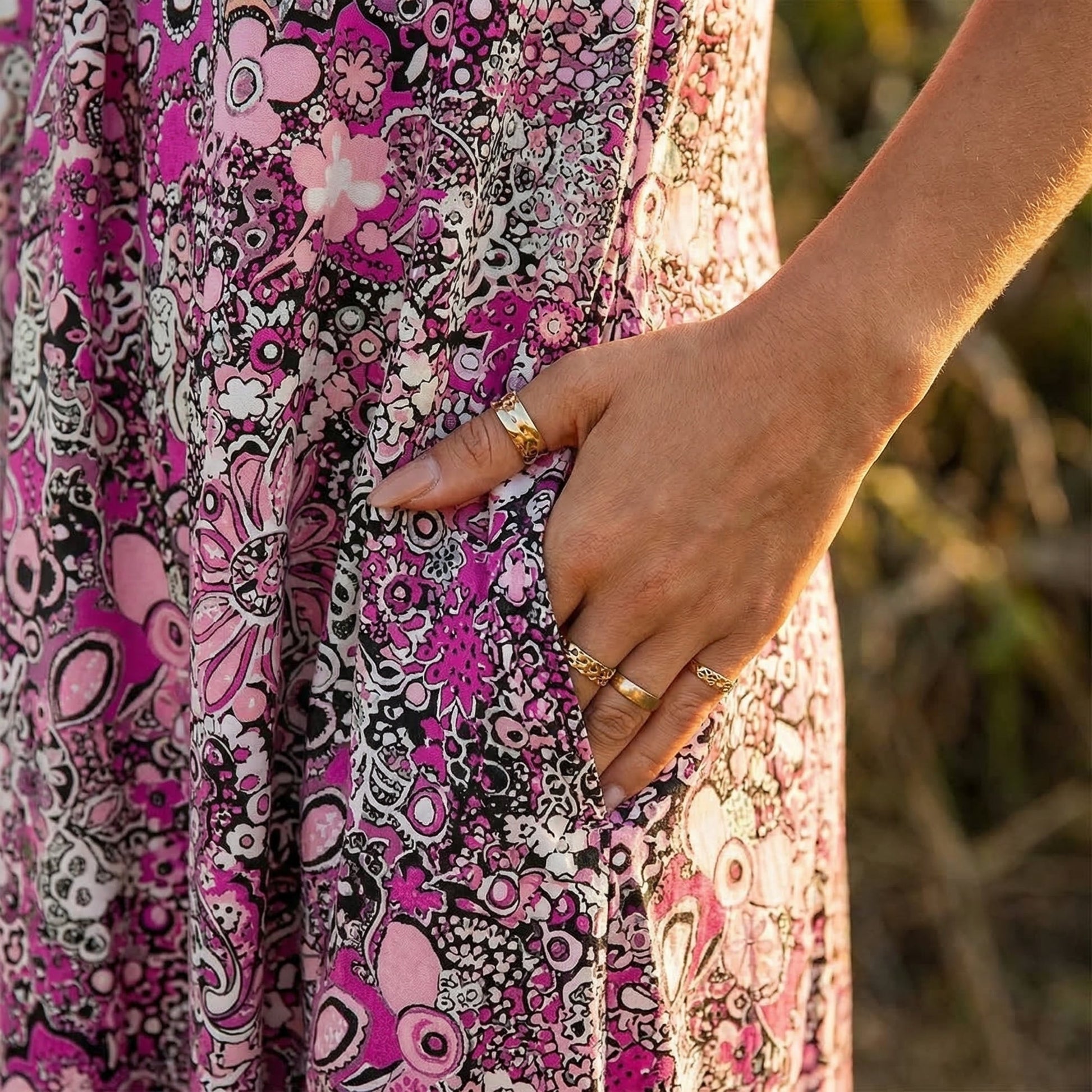 Summer Midi Dress | Purple Floral A-Line