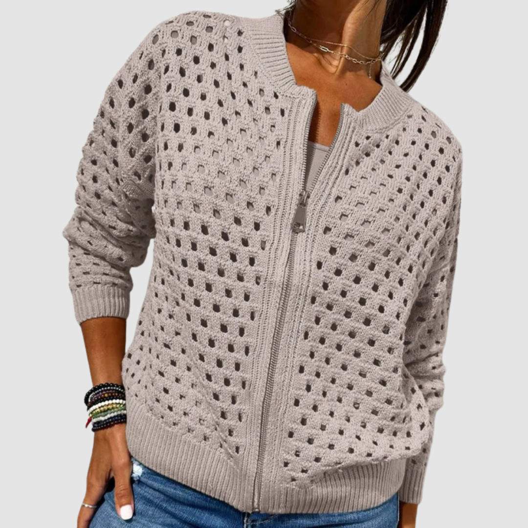 Women's Knitted Cardigan | Zip Closure & Breathable Design 4