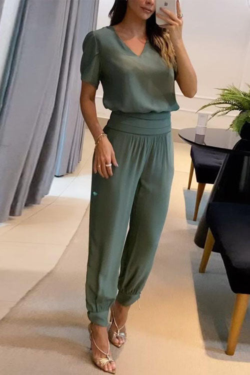 TWO-PIECE CASUAL SET V-NECK 1