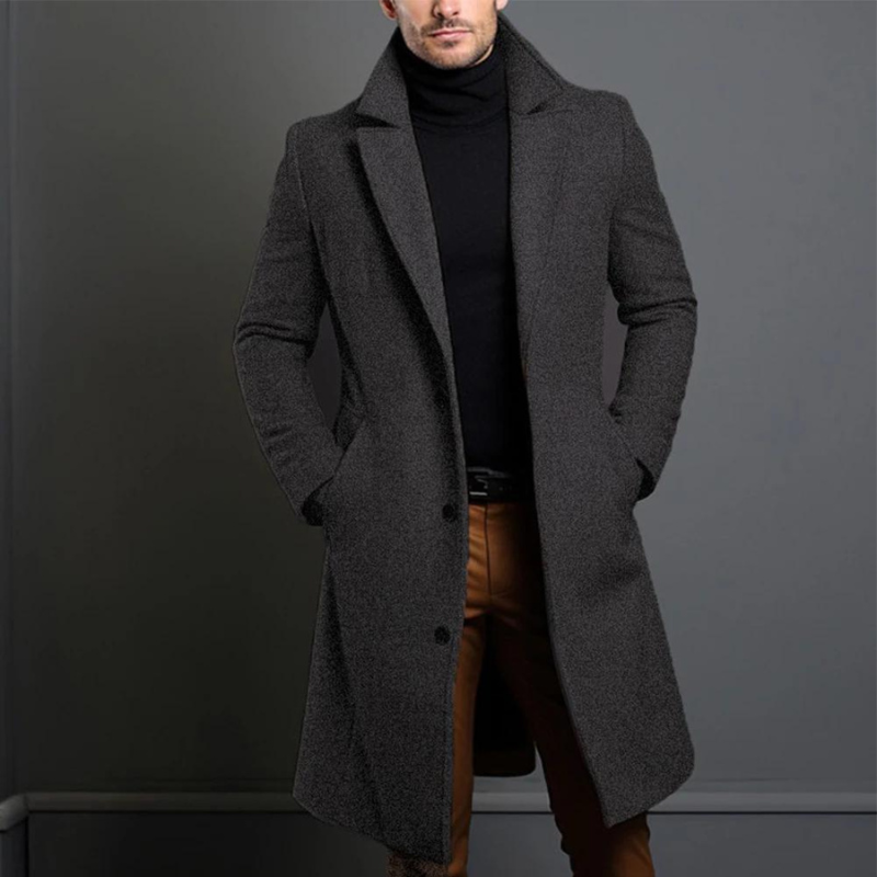Tailored Fit Knee-Length Overcoat for Men – Timeless Elegant Comfort 2