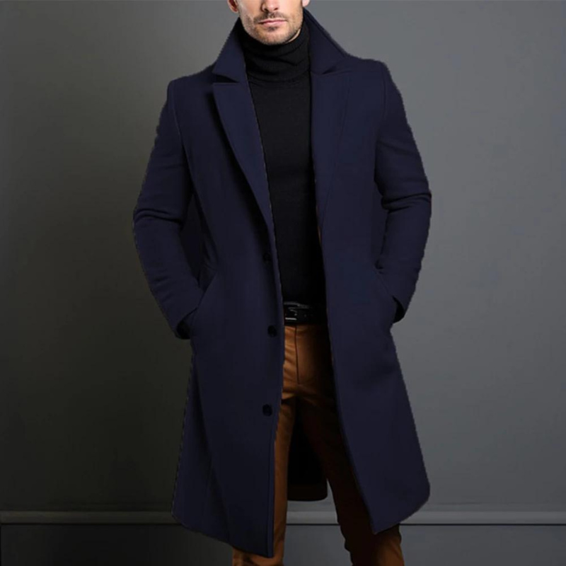 Tailored Fit Knee-Length Overcoat for Men – Timeless Elegant Comfort 3