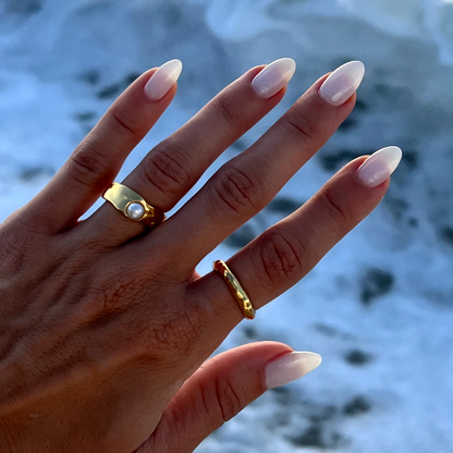 Timeless Natural Gold Pearl Ring