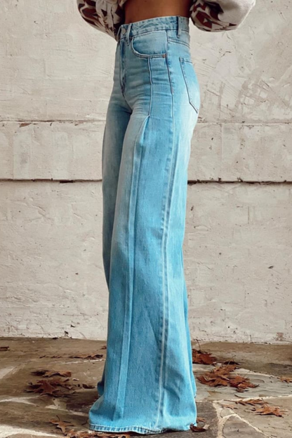 Trousers | High-Waisted Wide Leg Denim Jeans