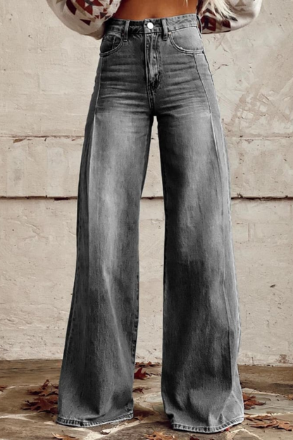 Trousers | High-Waisted Wide Leg Denim Jeans