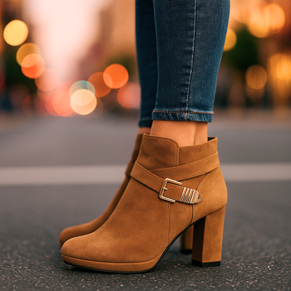 Harper Lane Suede Wrap Boots — lifestyle shot