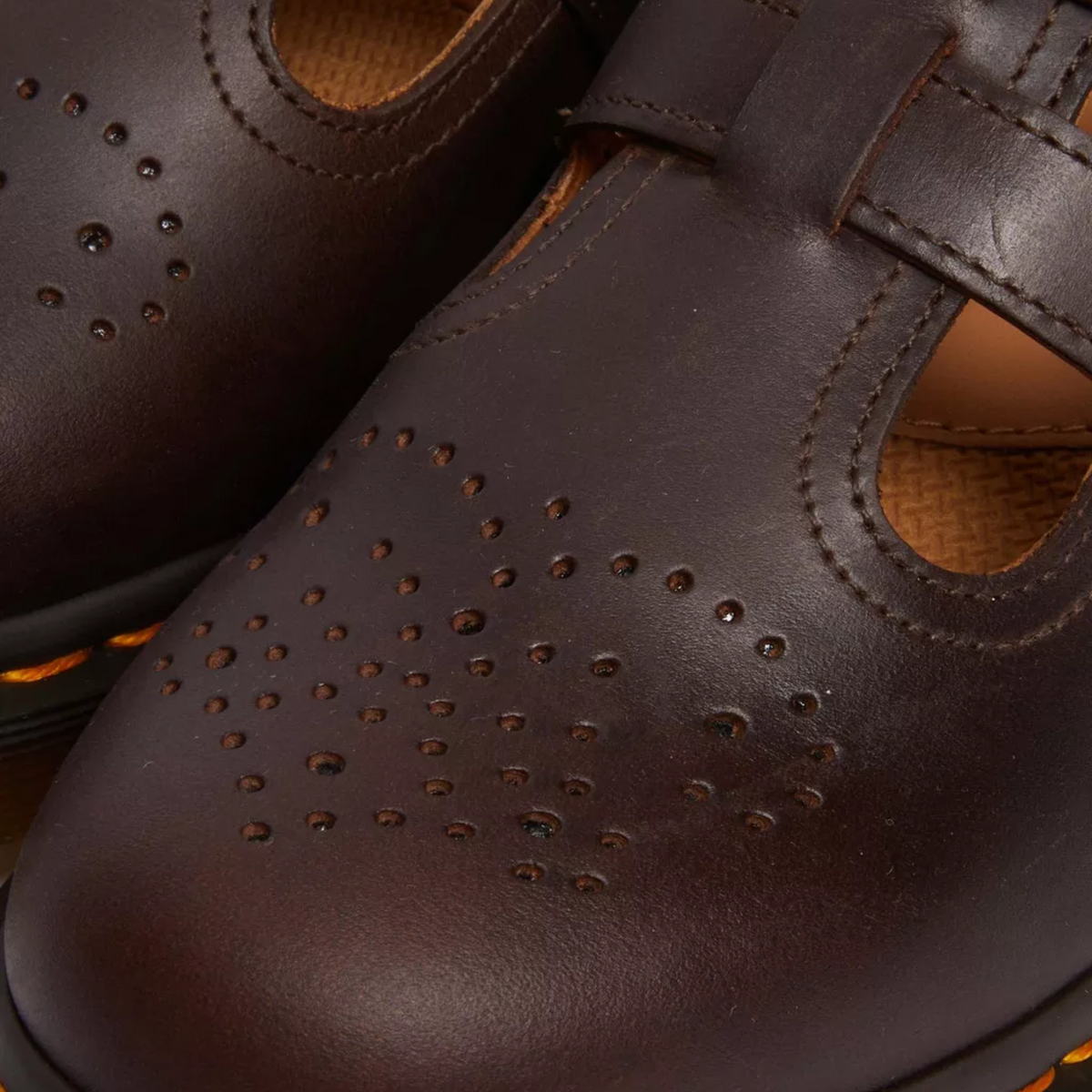 Black double buckle leather mary jane shoes with chunky sole