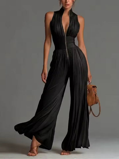 V-NECK JUMPSUIT WITH DEFINED WAIST 1