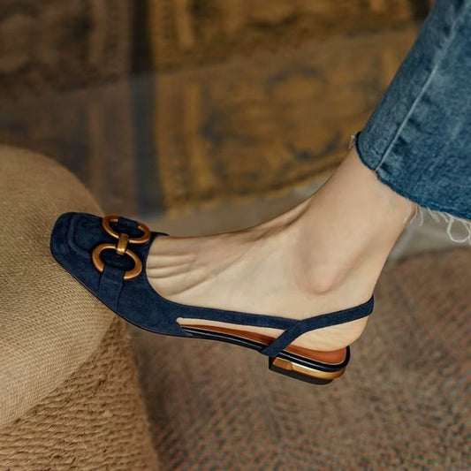 Women's Sandals | Slingback Flat & Cast Metal Bit Detail