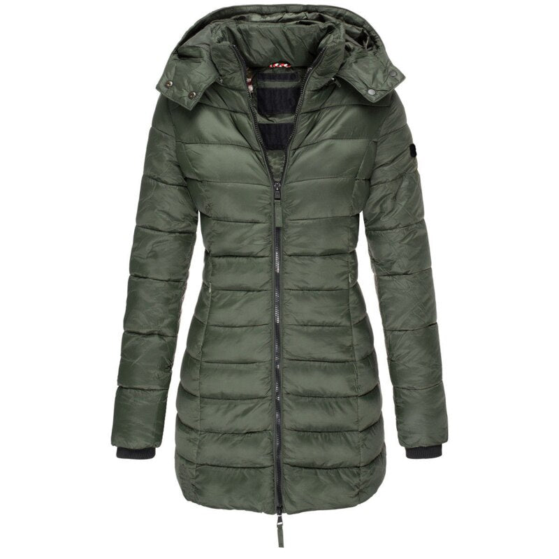 Women's Puffer Jacket | Hooded & Quilted Design