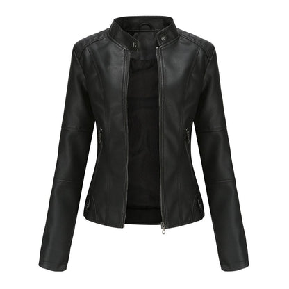 Black PU Leather Biker Jacket