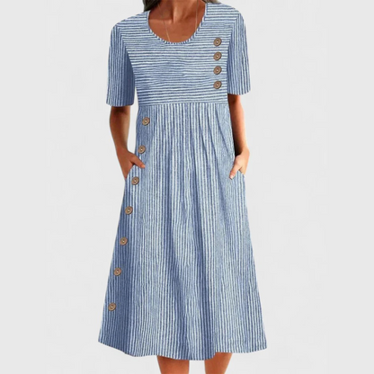 Wanda™ Striped Midi Dress 0