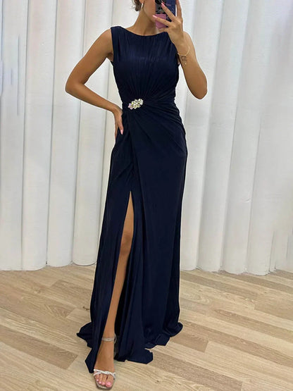 Wedding Guest Dress - Pleated Maxi