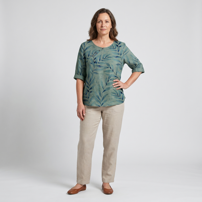 Woman’s Blouse | Printed Asymmetric Button 1