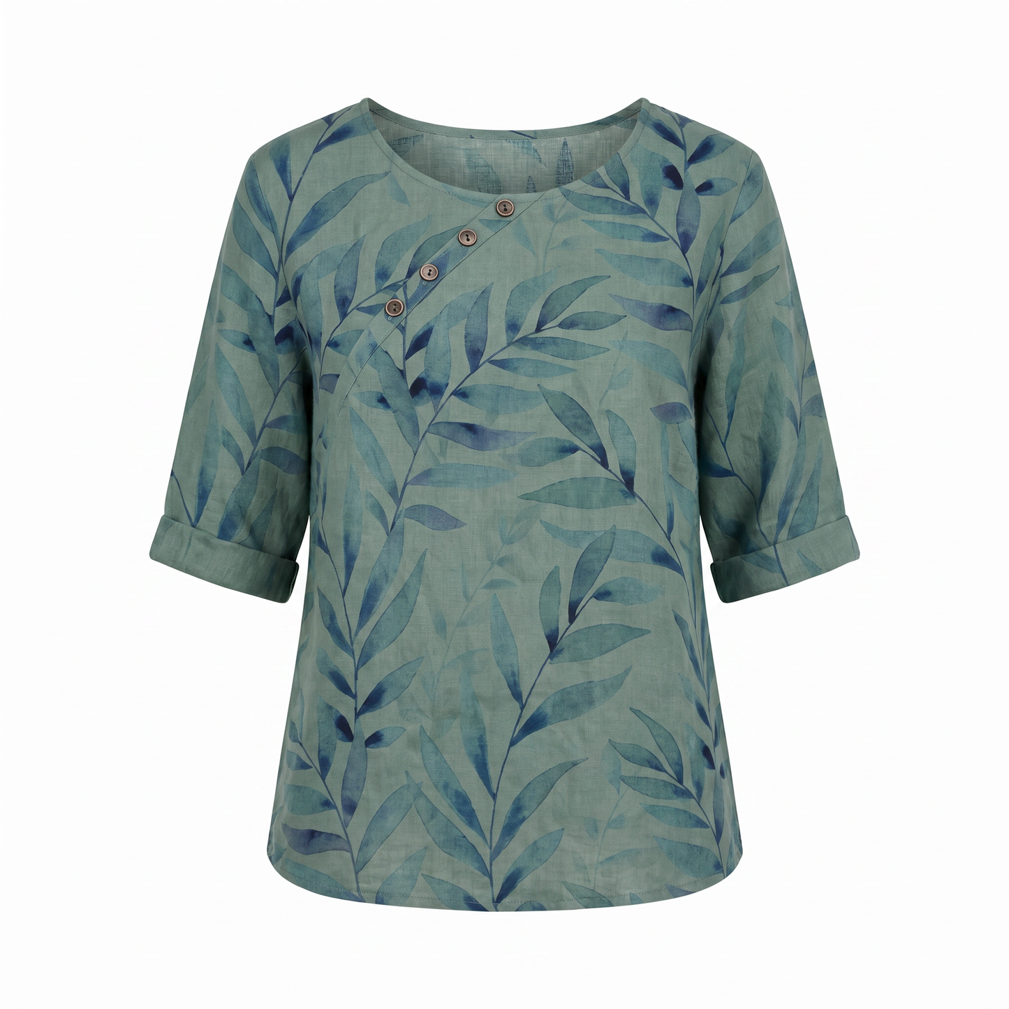 Woman’s Blouse | Printed Asymmetric Button 4