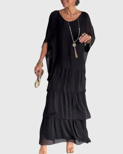 Women Long Dress | Tiered Colourblock Maxi Design