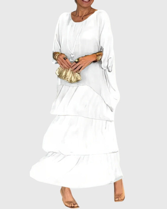 Women Long Dress | Tiered Colourblock Maxi Design