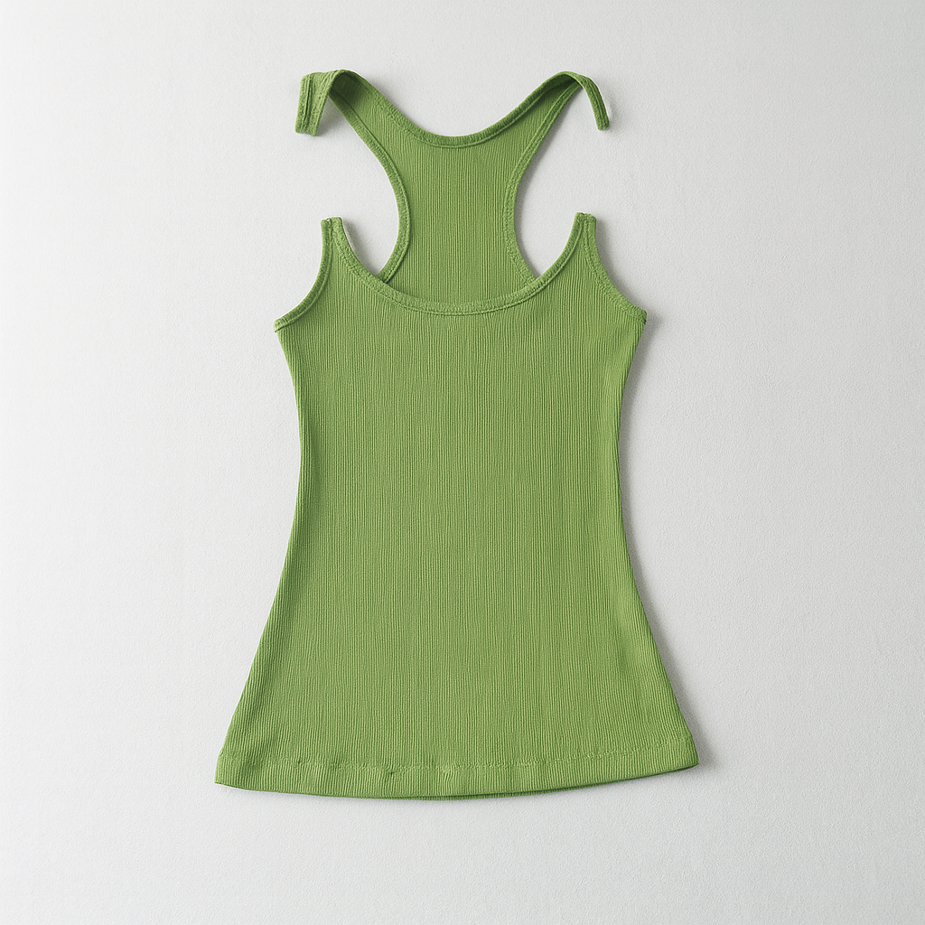 Women Invisible Strap Ribbed Tank Top 1