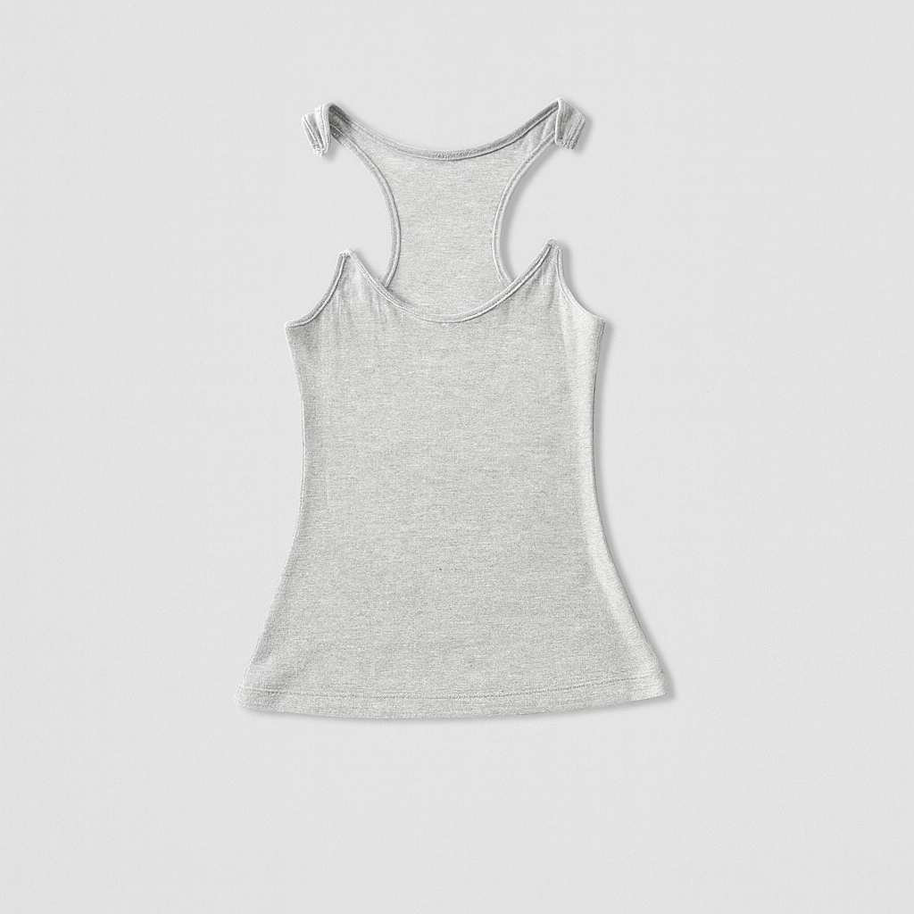 Women Invisible Strap Ribbed Tank Top 2