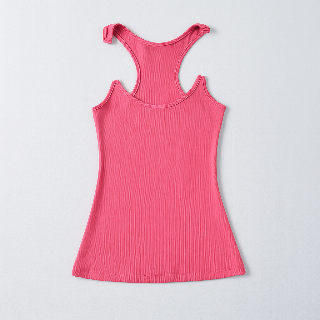 Women Invisible Strap Ribbed Tank Top 3