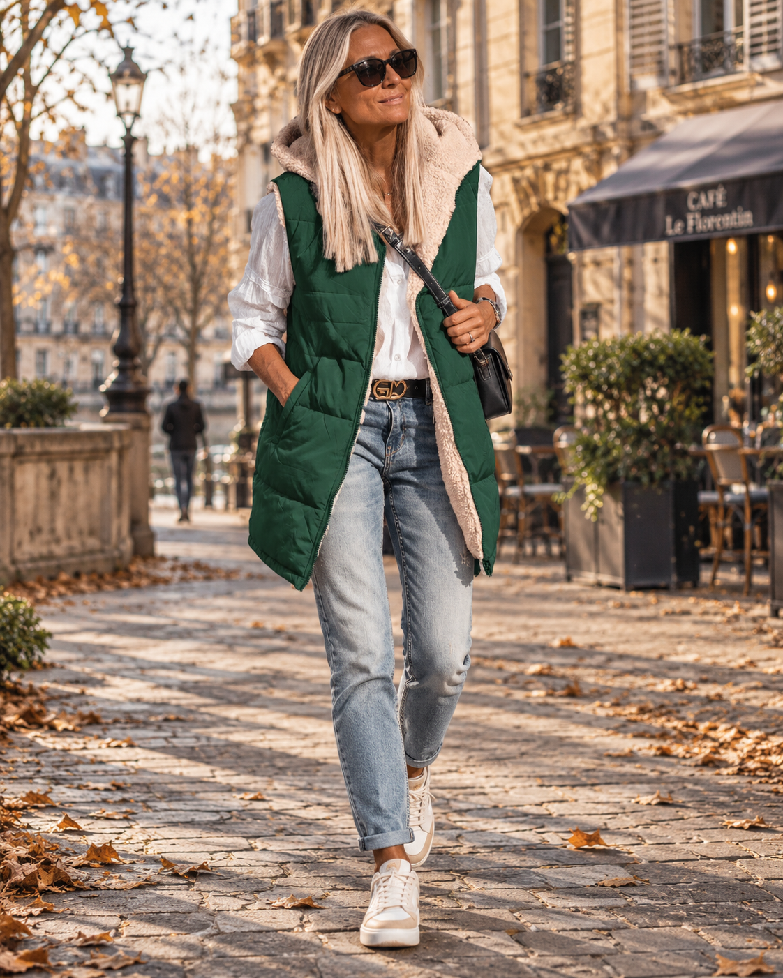 Women's Long Puffer Vest | Reversible & Hooded Design 5