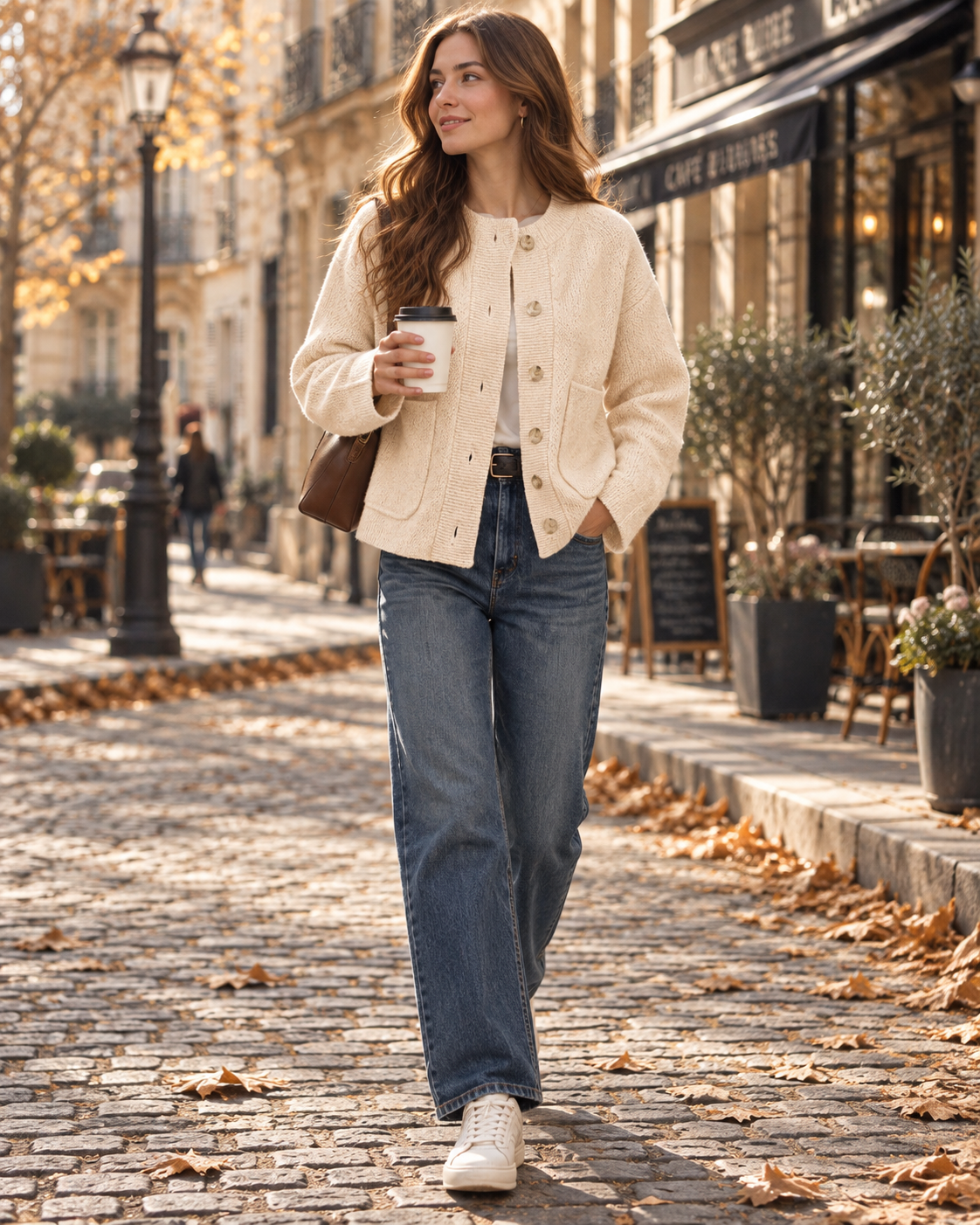 Women's Chunky Knit Cardigan | Button-Up & High Neck 2