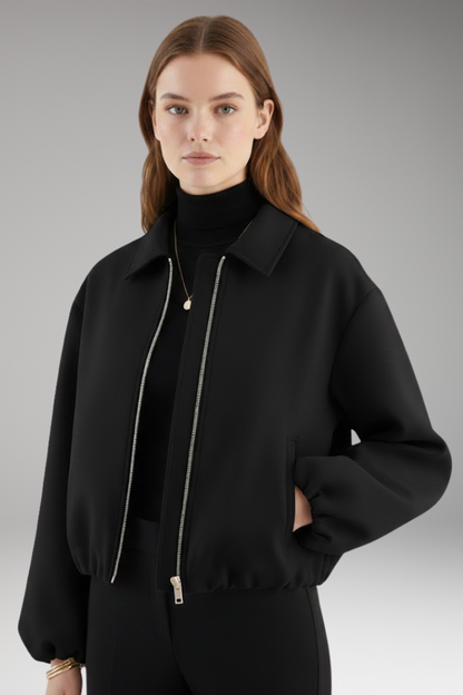 Women's Autumn Jacket with Lapel and Long Sleeves 0