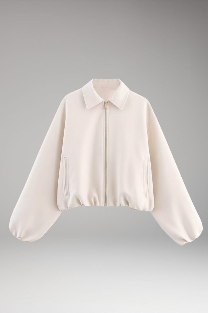Women's Autumn Jacket with Lapel and Long Sleeves 1