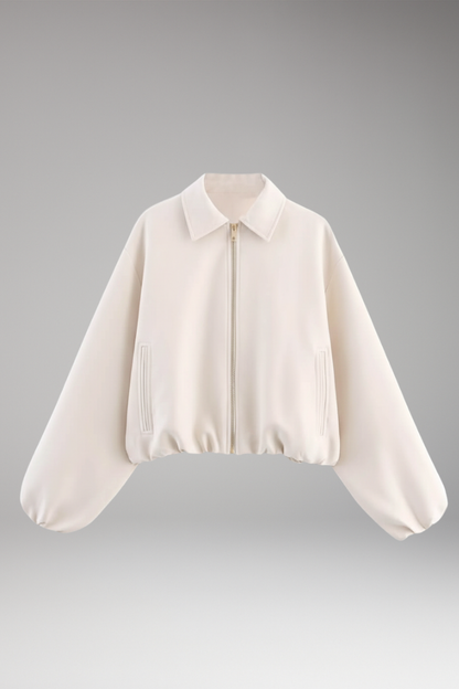 Women's Autumn Jacket with Lapel and Long Sleeves 1