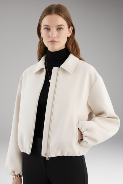 Women's Autumn Jacket with Lapel and Long Sleeves 2