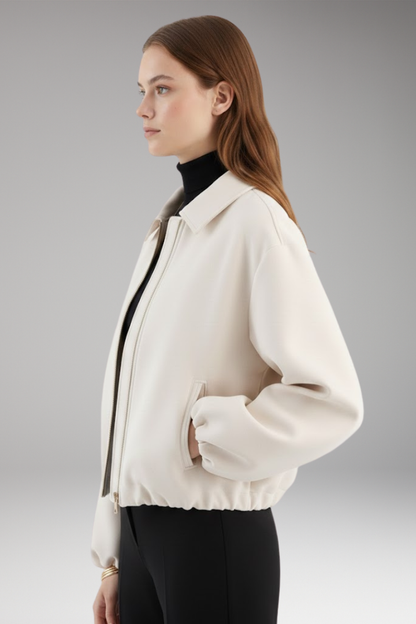 Women's Autumn Jacket with Lapel and Long Sleeves 3