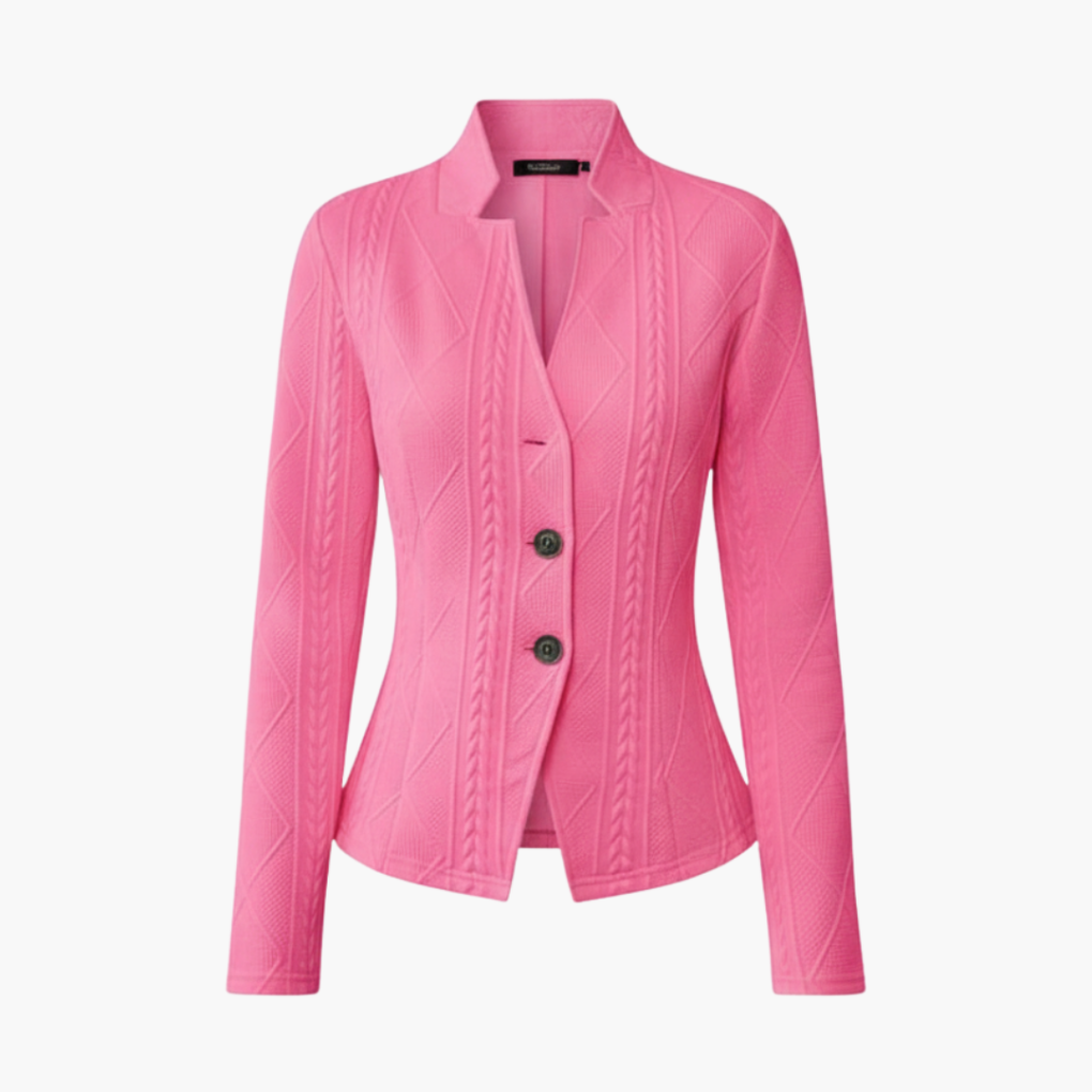 Women's Blazer | Textured Cable Panels, Three Buttons