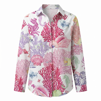 Women's Blouse | Abstract Print Split Neck 7