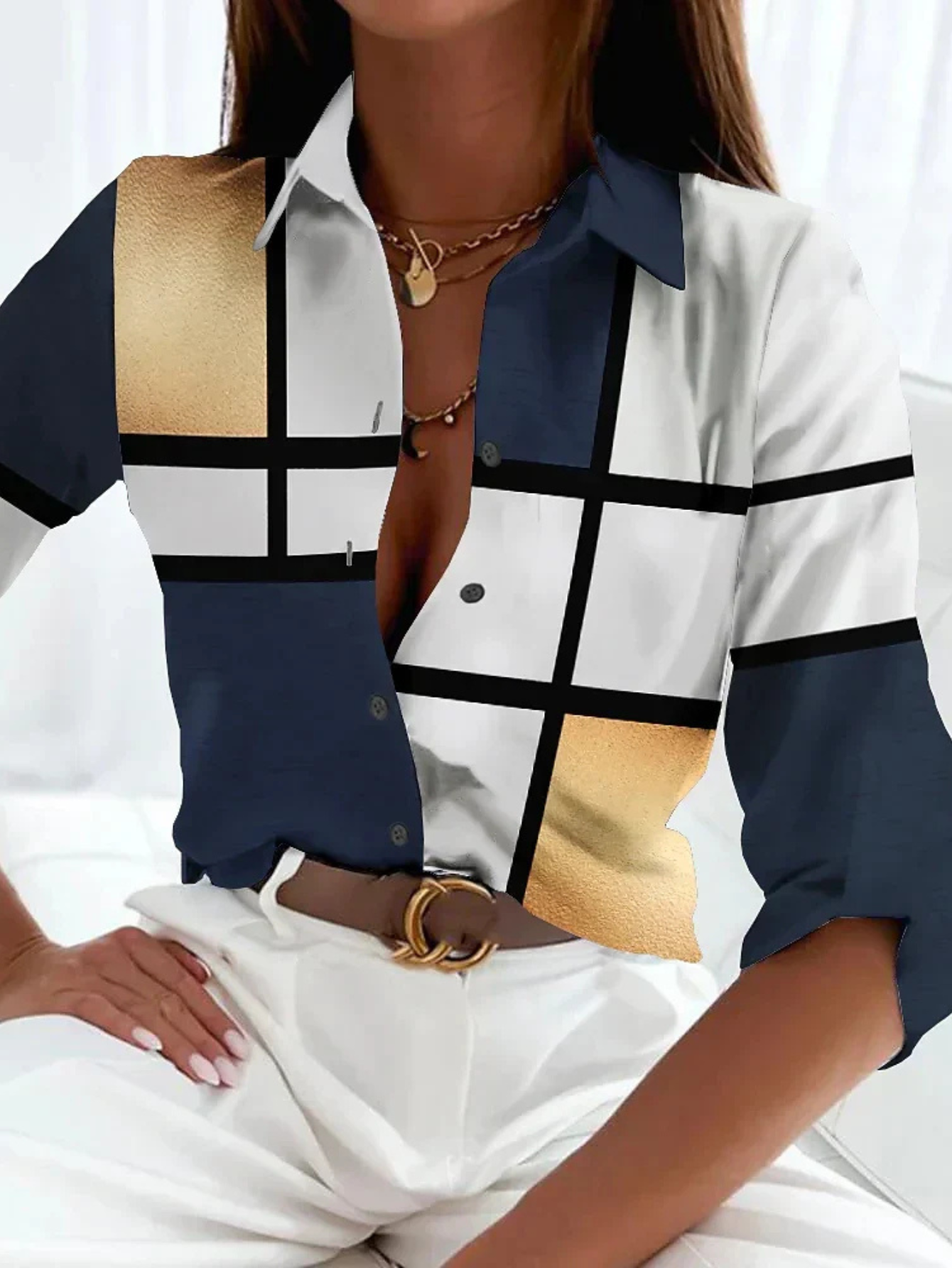 Women’s Blouse | Printed Button Down 0