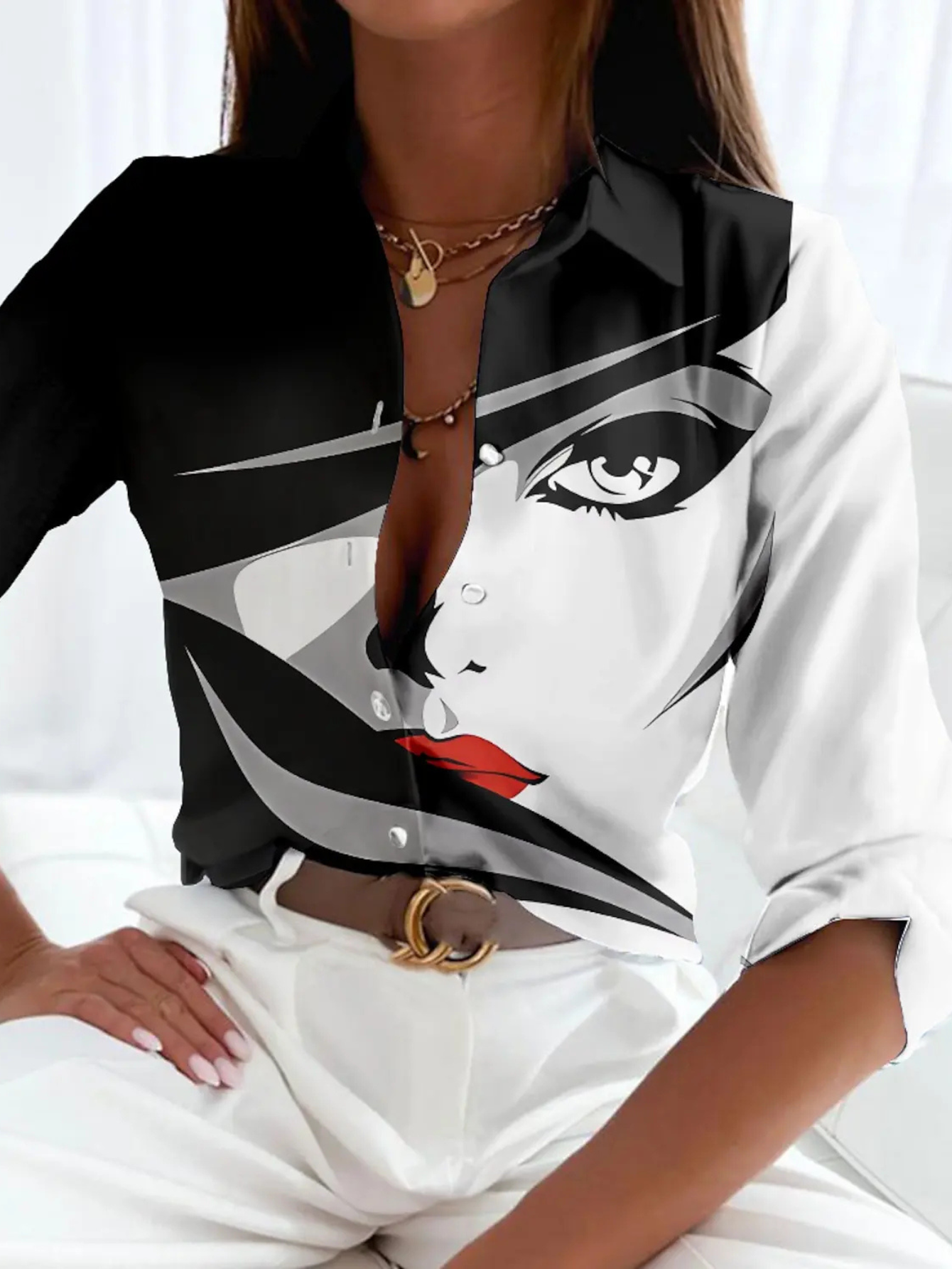 Women’s Blouse | Printed Button Down 2