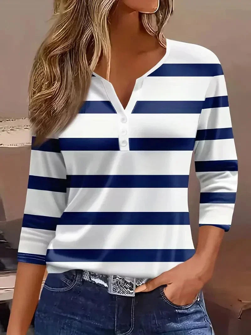Women’s Blouse | Striped V-Neck 3