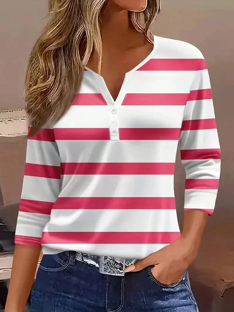 Women’s Blouse | Striped V-Neck 5