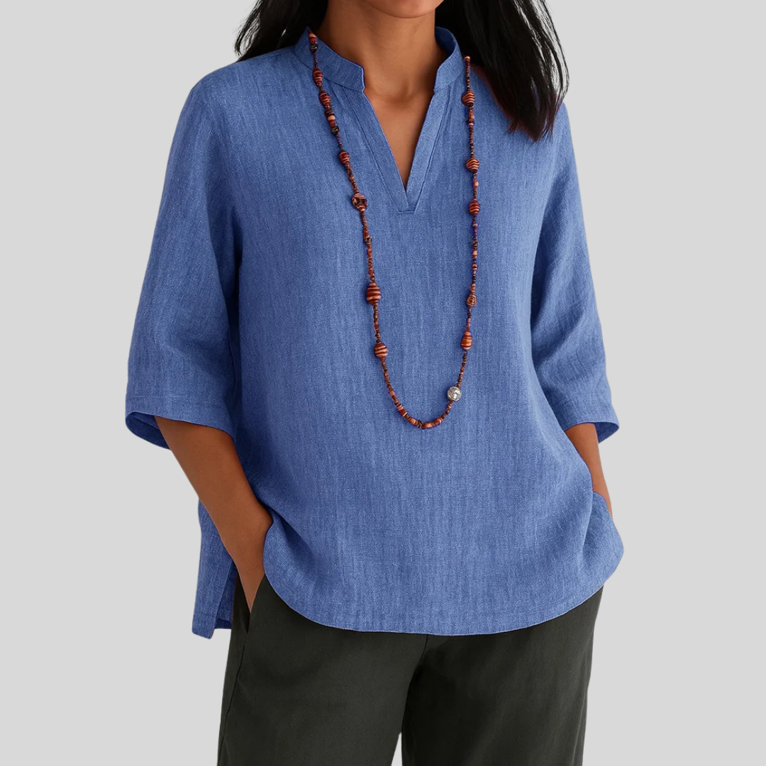 Women’s Blouse | V-Notch Three-Quarter Sleeve 1