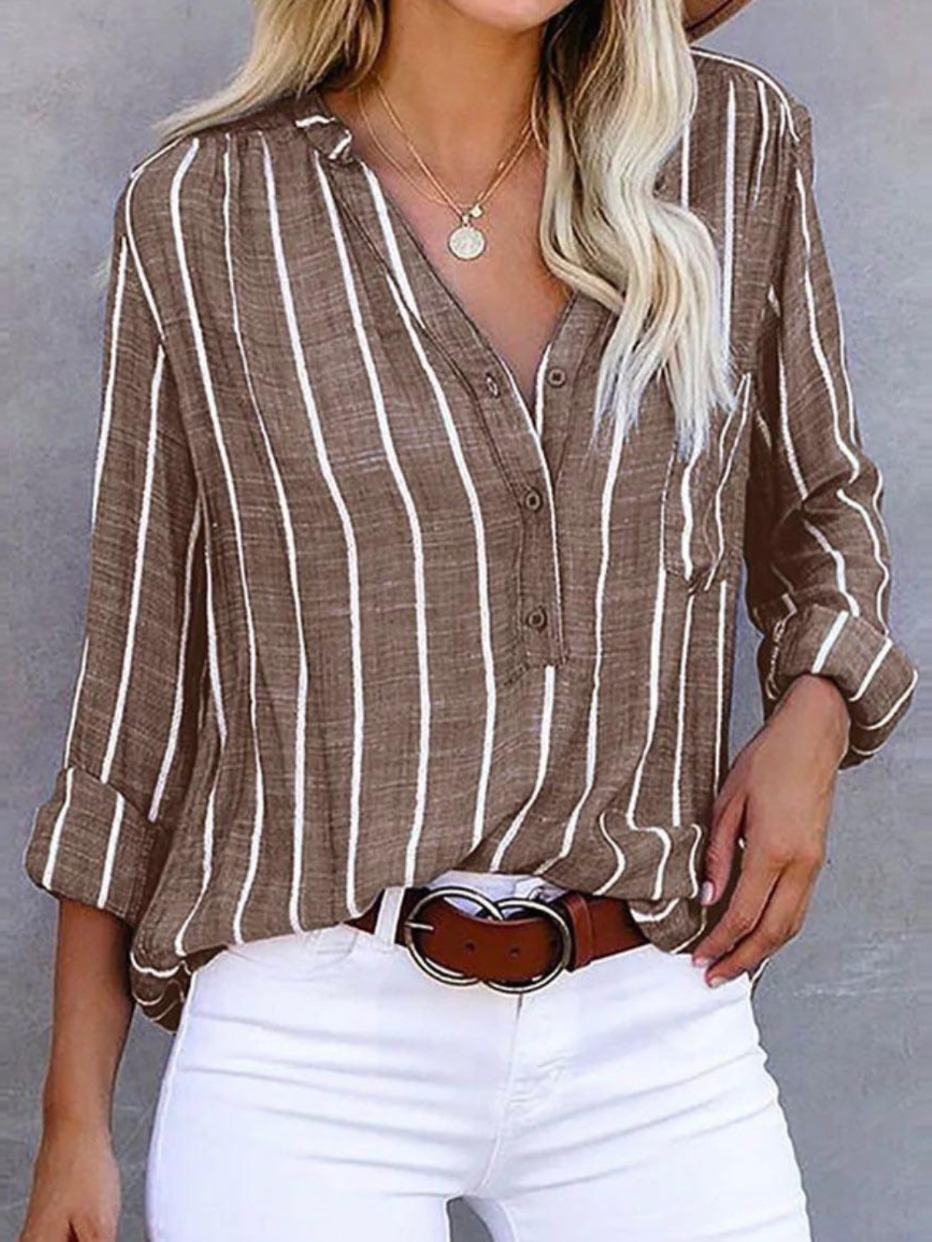 Women’s Blouse | Vertical Stripe Casual 3