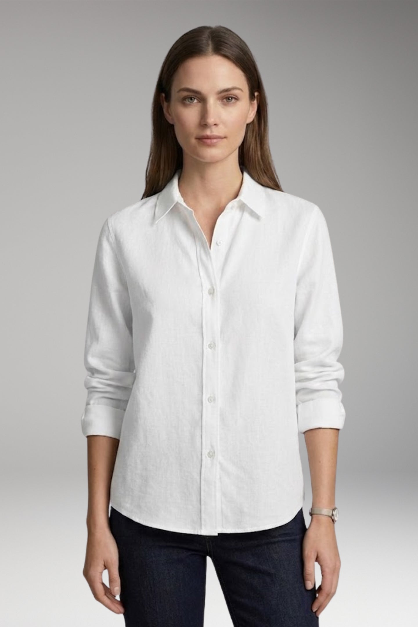 Women's Blouse with Button Closure and Collar Neckline 7