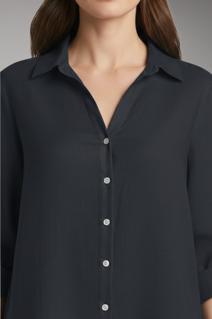 Women's Blouse with Long Sleeves and Button Placket 5