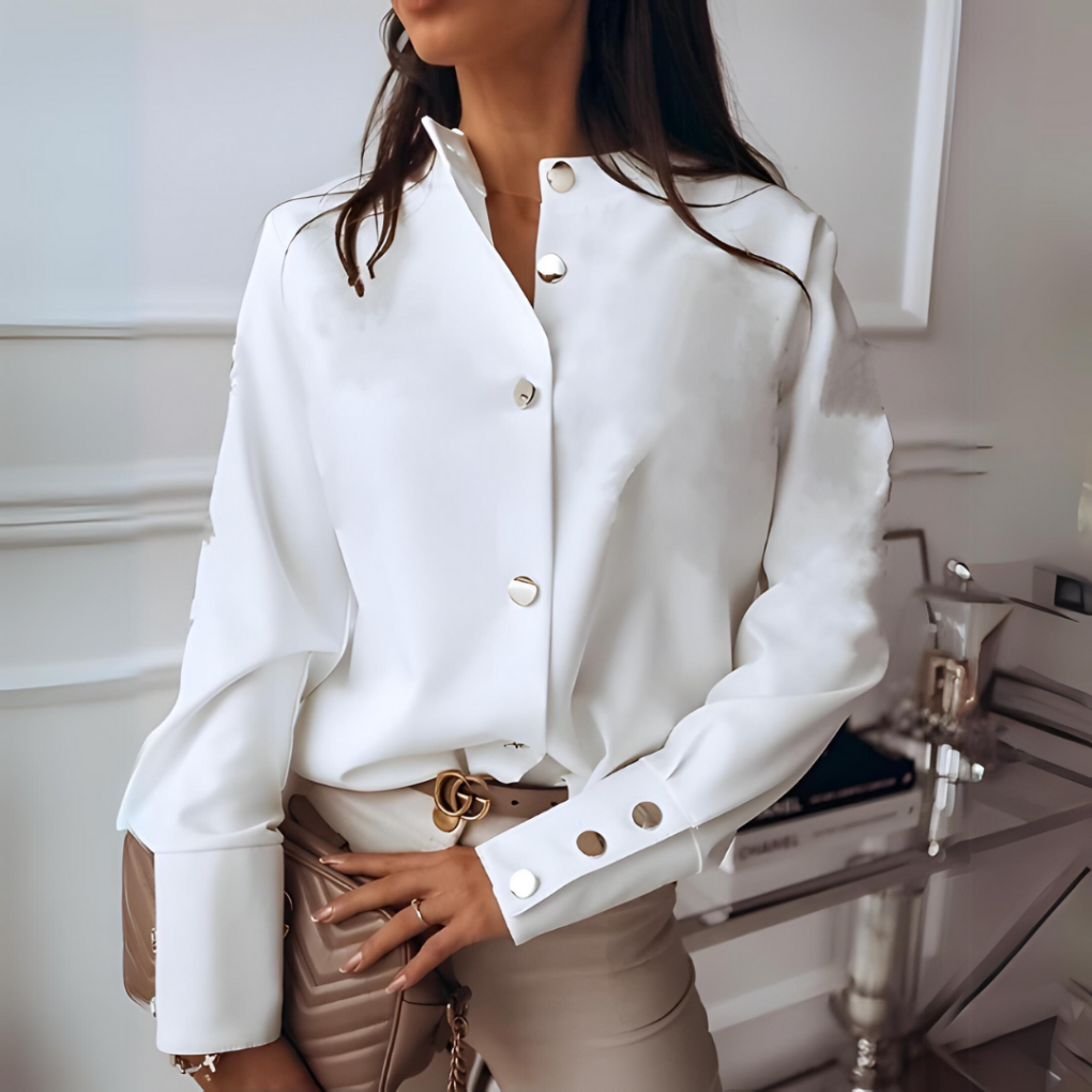 Women’s Button-Down Shirt – Casual Quilted Style 1
