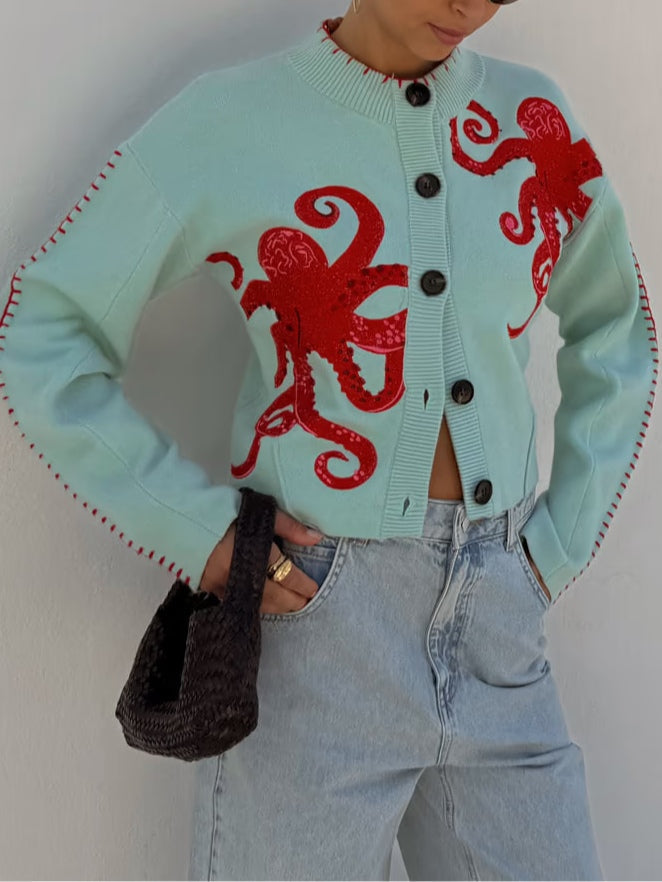 Women’s Cardigan | Octopus Pattern Knit 2