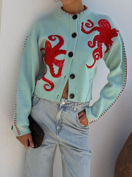 Women’s Cardigan | Octopus Pattern Knit 3