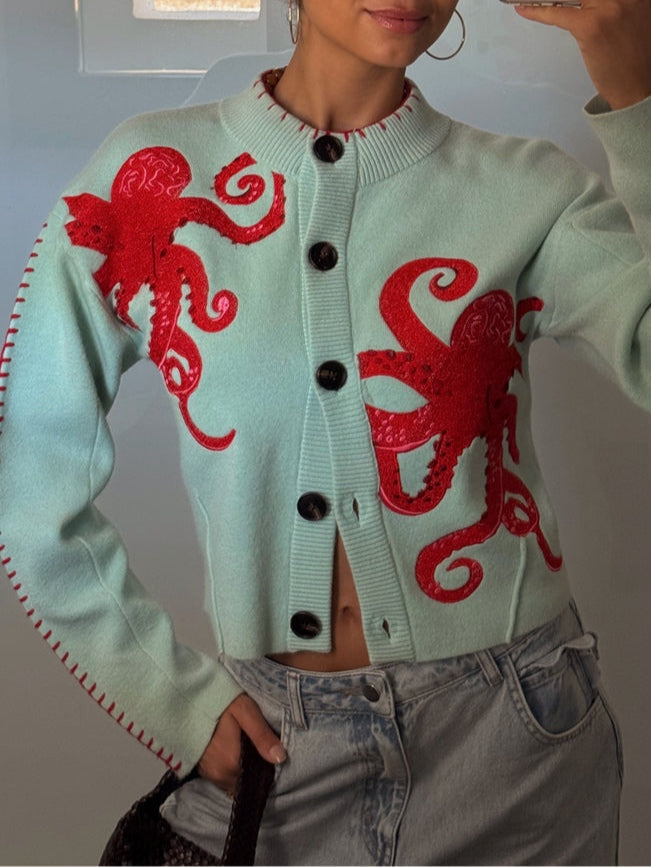 Women’s Cardigan | Octopus Pattern Knit 4