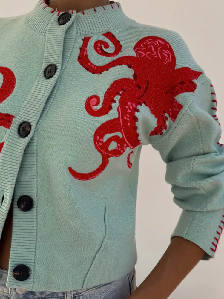 Women’s Cardigan | Octopus Pattern Knit 5